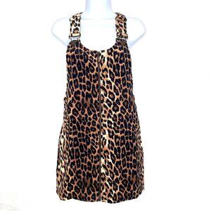 Forever 21 Women's Leopard Animal Print Full Zip Jumper  Dress Size Small